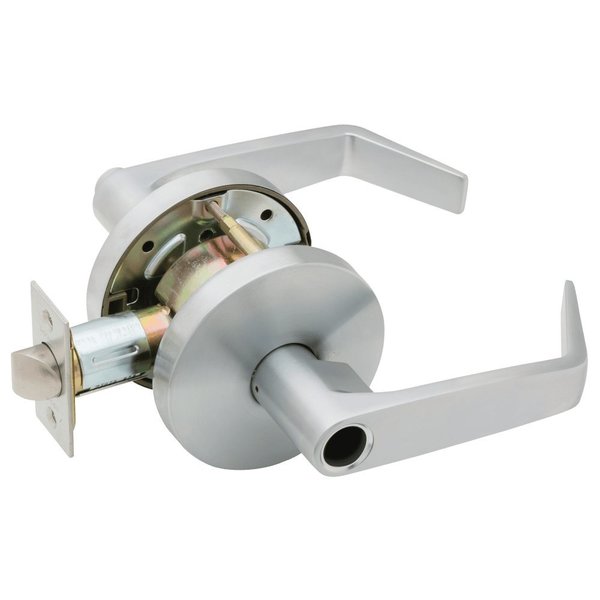 Falcon Grade 2 Entry Cylindrical Lock, Less Cylinder, Dane Lever, Standard Rose, Satin Chrome Finish W501LD D 626